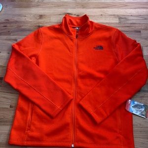 The North Face Orange Ribbed Zip-Up Sweater Size Xl